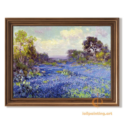 "Vincent van Gogh Inspired 'Azure Floral Symphony' - Premium Hand-Painted Oil Reproduction on Canvas"