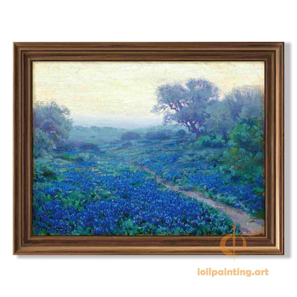 "Julian Onderdonk's 'Texas Bluebonnet Field' - Premium Hand-Painted Oil Reproduction on Canvas"