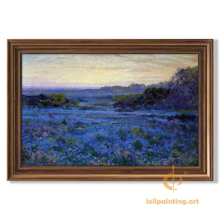 "Robert Julian Onderdonk's 'Texas Bluebonnet Landscape' - Premium Hand-Painted Oil Reproduction on Canvas"