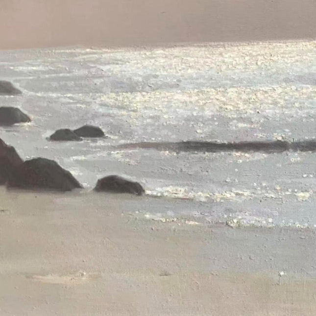 "Golden Hour Seaside - Premium Hand-Painted Oil Reproduction on Canvas"