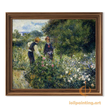 "Pierre-Auguste Renoir's 'Garden Conversation' - Premium Hand-Painted Oil Painting Reproduction"