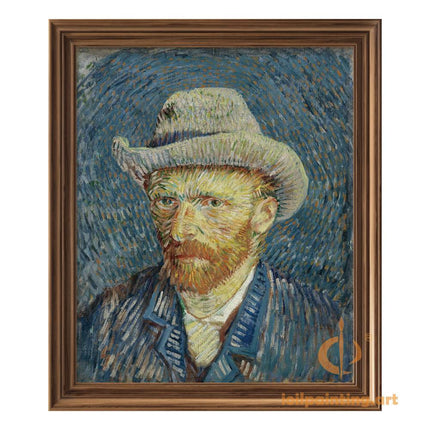 "Vincent van Gogh's 'Self-Portrait with Grey Felt Hat' - Premium Hand-Painted Oil Reproduction on Canvas"