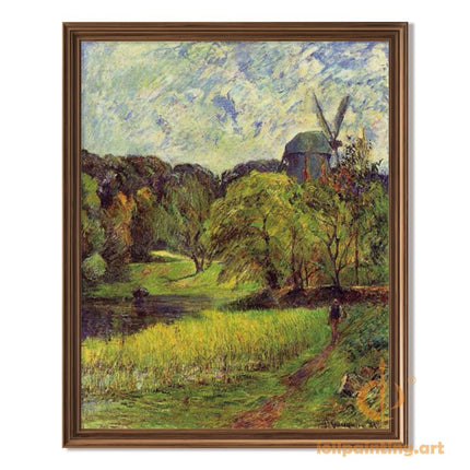 "Paul Gauguin's 'Country Lane with Windmill' - Hand-Painted Oil Painting Reproduction"