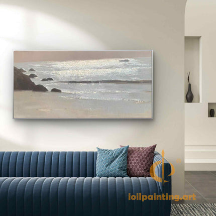 "Golden Hour Seaside - Premium Hand-Painted Oil Reproduction on Canvas"