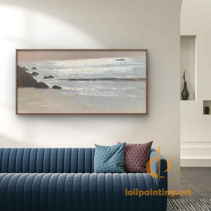 "Golden Hour Seaside - Premium Hand-Painted Oil Reproduction on Canvas"