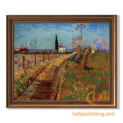 "Vincent van Gogh's 'Country Path Through Golden Fields' - Premium Hand-Painted Oil Reproduction on Canvas"