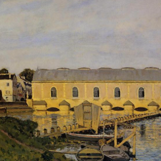 "Alfred Sisley's 'The Machine de Marly' - Hand-Painted Impressionist Oil Painting Reproduction"