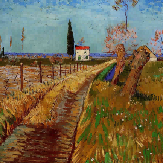 "Vincent van Gogh's 'Country Path Through Golden Fields' - Premium Hand-Painted Oil Reproduction on Canvas"