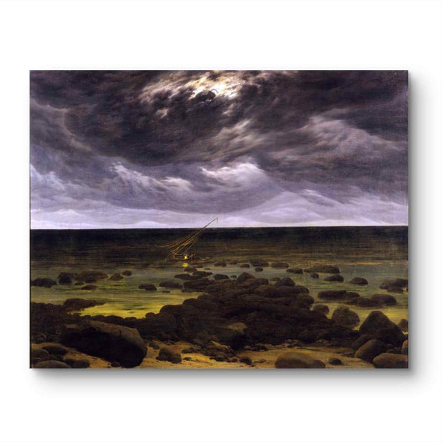 "Ivan Aivazovsky's 'Mystical Seascape at Dusk' - Hand-Painted Romantic Oil Painting Reproduction"