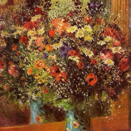 "Pierre-Auguste Renoir's 'Vibrant Floral Symphony' - Premium Hand-Painted Oil Painting Reproduction"