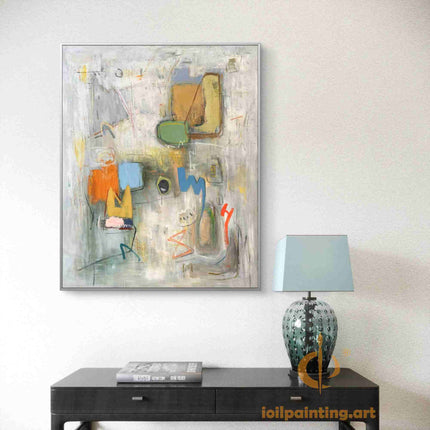 "Modern Abstract Expression - Premium Hand-Painted Oil Reproduction on Canvas"