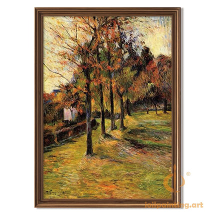 "Paul Gauguin's 'Autumn Splendor with Golden Trees' - Hand-Painted Oil Painting Reproduction"