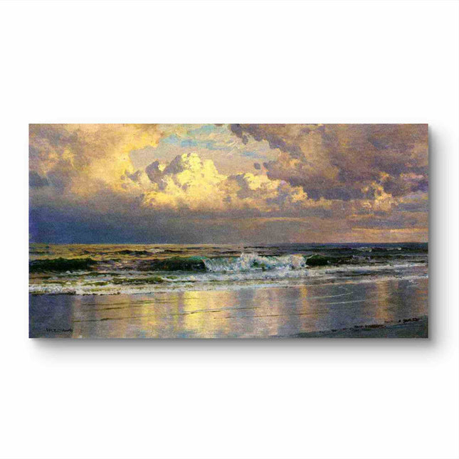 "Ivan Aivazovsky 'Sunset Over Stormy Seas' - Hand-Painted Romantic Oil Painting Reproduction | Dramatic Marine Landscape"