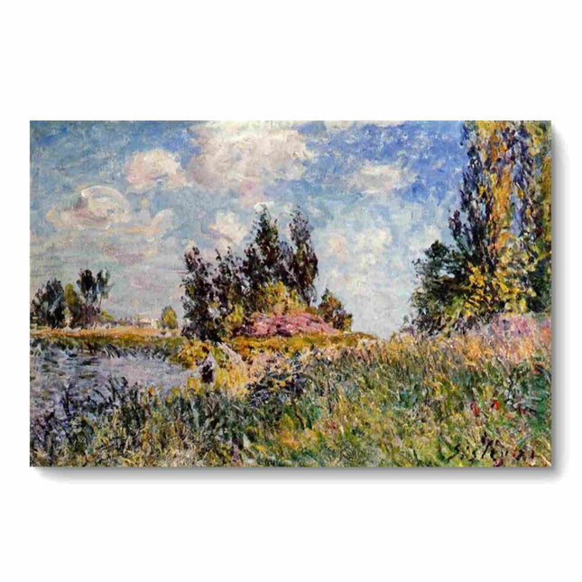 "Claude Monet 'Riverside Village in Spring' - Hand-Painted Impressionist Landscape Reproduction | French Countryside Oil Painting"