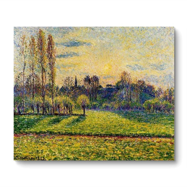 "Georges Seurat 'Tranquil Countryside at Dusk' - Hand-Painted Pointillist Landscape Reproduction | Post-Impressionist Masterpiece"