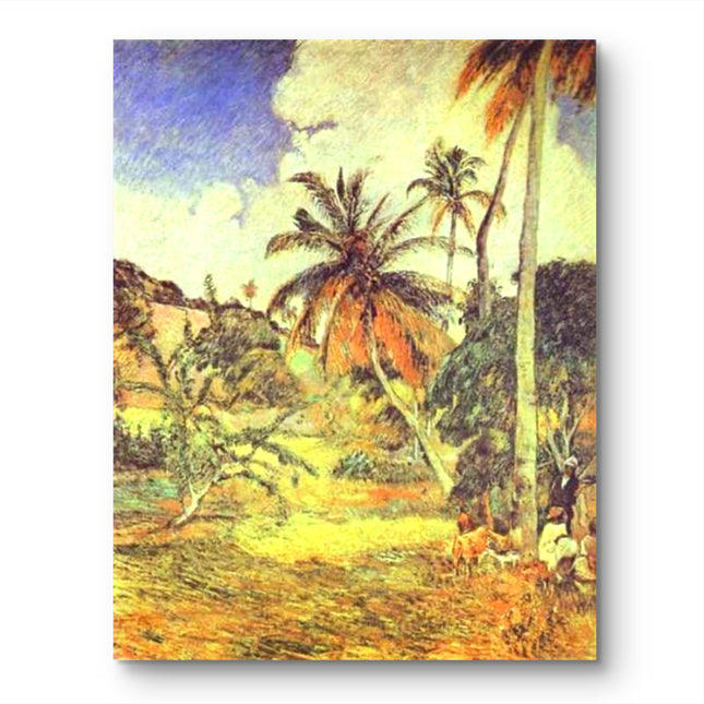 "Paul Gauguin Tropical Landscape Painting – Exotic Post-Impressionist Reproduction