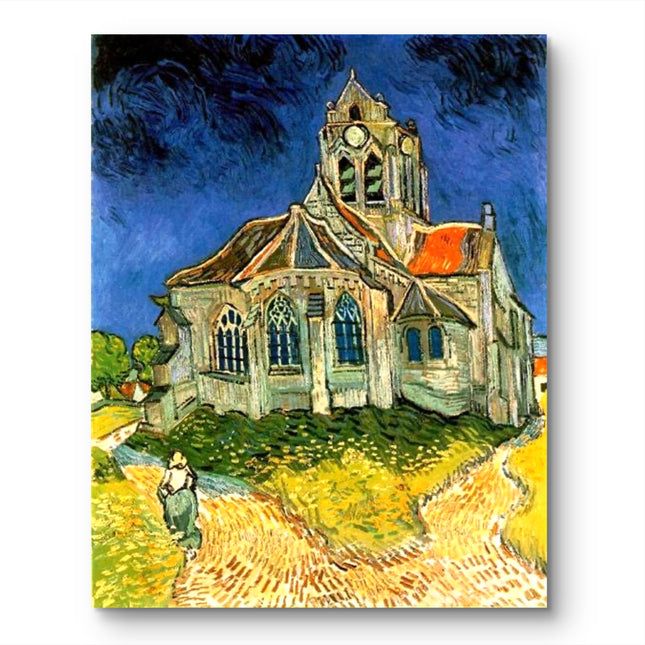 "Vincent van Gogh's 'The Church at Auvers' - Authentic Post-Impressionist "Art Reproduction