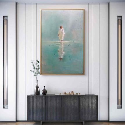 Moonlit Night Chinese Landscape Painting - Traditional Ink Wash Art - Serene Mountain River Scroll Artwork