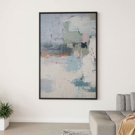 "Dreamscape Symphony" Abstract Oil Painting - Modern Pastel & Dark Textured Art for Contemporary Spaces