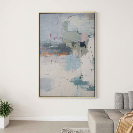 "Dreamscape Symphony" Abstract Oil Painting - Modern Pastel & Dark Textured Art for Contemporary Spaces