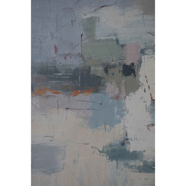 "Dreamscape Symphony" Abstract Oil Painting - Modern Pastel & Dark Textured Art for Contemporary Spaces