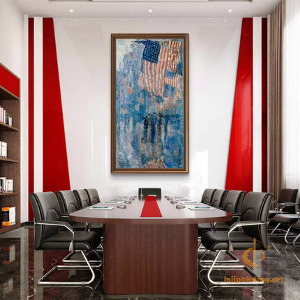 "Childe Hassam's 'Patriotic Splendor' - Premium Hand-Painted Oil Reproduction on Canvas"